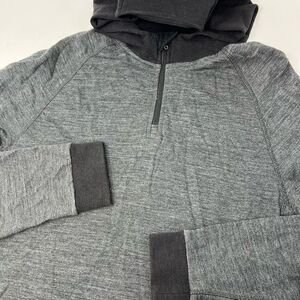 Lululemon Arrival Pullover 1/4 Zip Hoodie‎ Merino Wool Gray Side Zip Size Medium